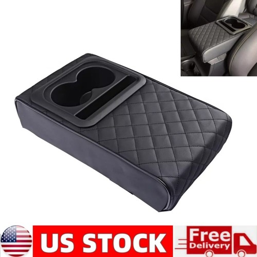 Car Center Console Armrest Pillow Waterproof Cushion with Cup and Phone Holder
