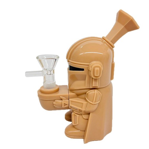 4.3" Silicone Hookah Vintage Soldiers Hand Pipe Smoking Pipes Yellow +Glass Bowl - Picture 2 of 11