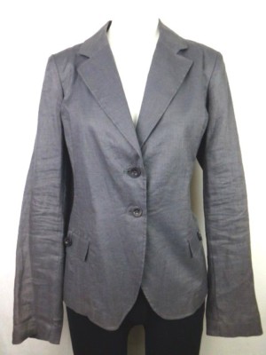 Blazer Joe taffeta gray 40 L women's jacket soft linen elegant shine NP 139 New