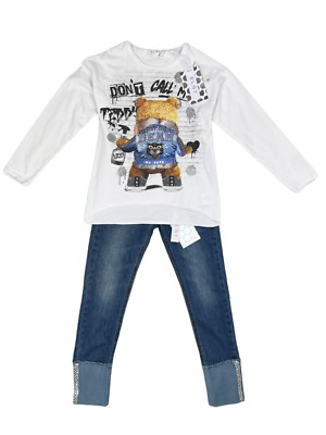 ELSY SET UVP 249  ALTER 10 Designer Tshirt Oberteil Hose Trousers Jeans Mädchen Kinder A132