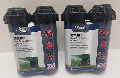 X2 DOUBLE PACK ORBIT 55461 VOYAGER GEAR DRIVEN 4'' SPRINKLER 3/4 FEMALE LOT 