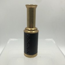 Antique Working Nautical Themed Mini Leather Bound Brass Spyglass/ Telescope