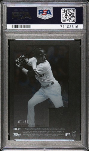 2019 Topps klar authentisch Christian Yelich Auto schwarz #/75 PSA 9 Low POP - Bild 2 von 2