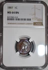 NGC MS-64 BN 1887 Indian Head Cent, Radiant, Beautifully Toned specimen!