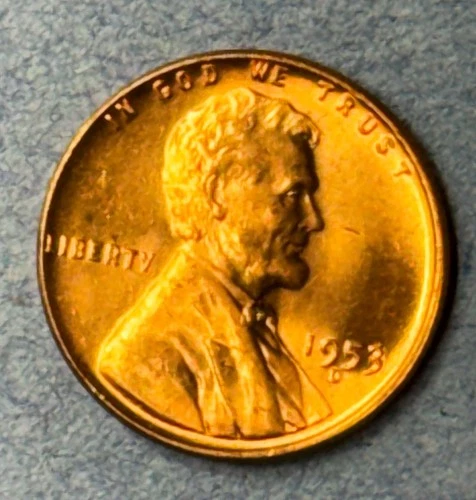 1953-D LINCOLN CENT BU RED FROM ORIGINAL ROLL - *Free Shipping*