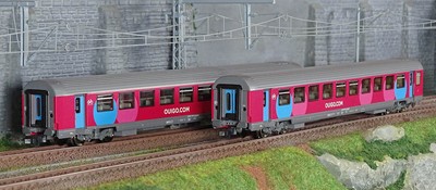Roco 6200024 Set of 2 passenger cars cars Coral, SNCF, Ouigo