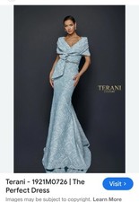 New Terani Couture Mother Of The Bride gown; Beautiful Powder Blue Sz 8