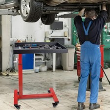 Heavy Duty Mobile Workstation Table Adjustable Height Garage Rolling Tool Tray