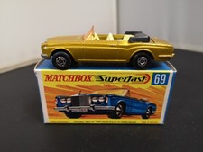 T79-MATCHBOX SUPERFAST MB69-A GOLD ROLLS ROYCE SILVER SHADOW COUPE WITH BOX