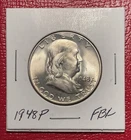 1948 P Franklin Silver Half Dollar, Choice to Gem Uncirculated, FBL.