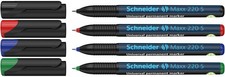 Permanent-Marker 4er Set schwarz/rot/blau/gr&uuml;n Schneider 220 S Universal