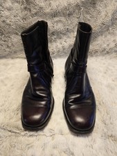 Johnston & Murphy Brown Leather Ankle Boots Zip Buckle Square Toe Men’s 7