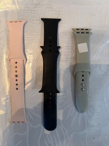 3-Pack Apple Watch Bands 38mm 40mm 41mm Small Pink Black Gray Sport Open Box