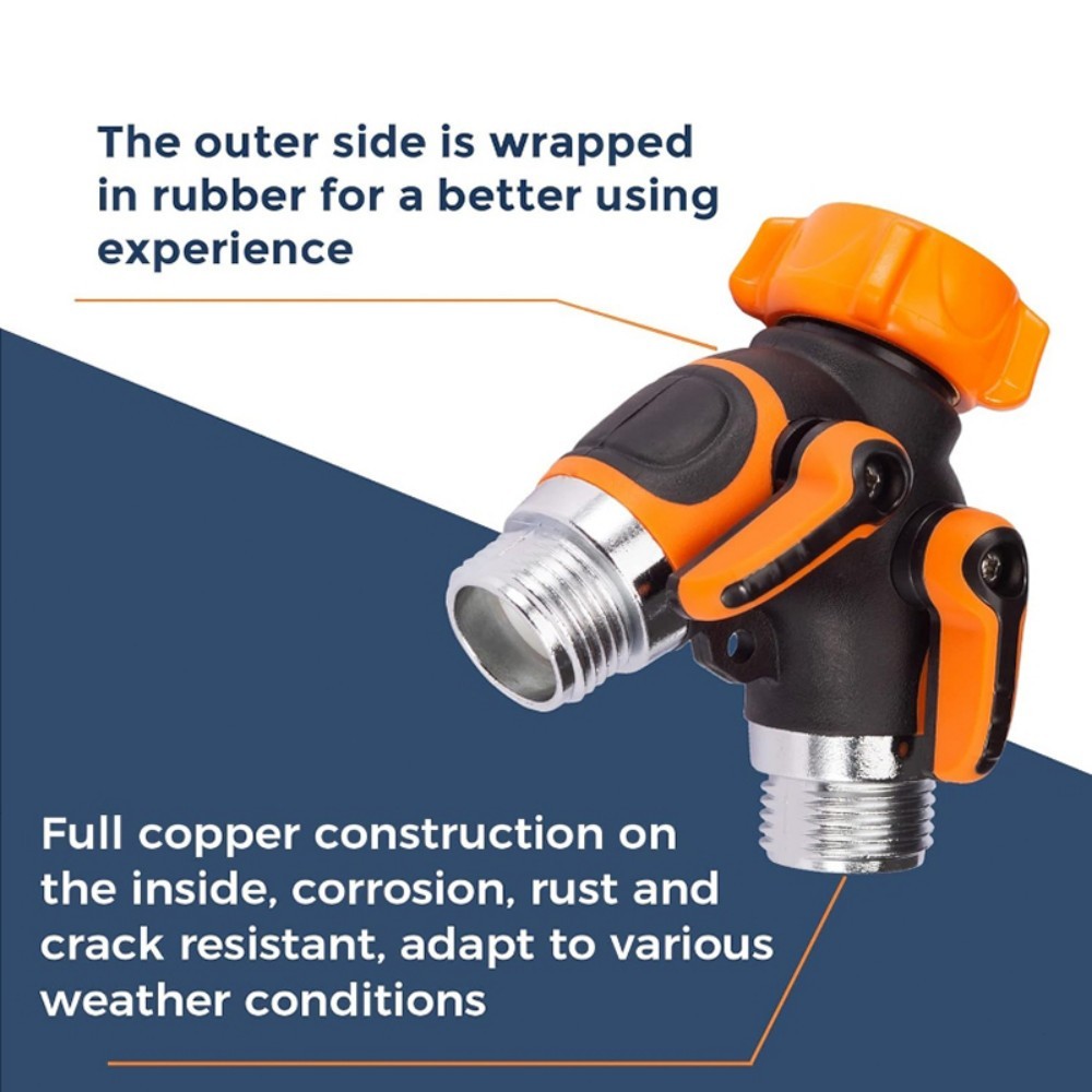 Giraffe Tools Garden Hose Splitter 2 Way Heavy Duty 3/4" GHT Y Connector Orange