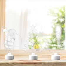 3 Pcs Christmas Tree Night Light Chrsitmas Table Lamp Santa Claus