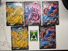 Pokemon TCG Jumbo Card V-Union Lot. Zacian 2x, Pikachu 2x, Mewtwo 1x