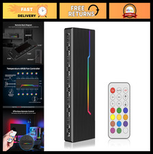 ARGB Fan Controller Hub with Remote, 12 Port ARGB  10 Port PWM, SATA Power, Mag