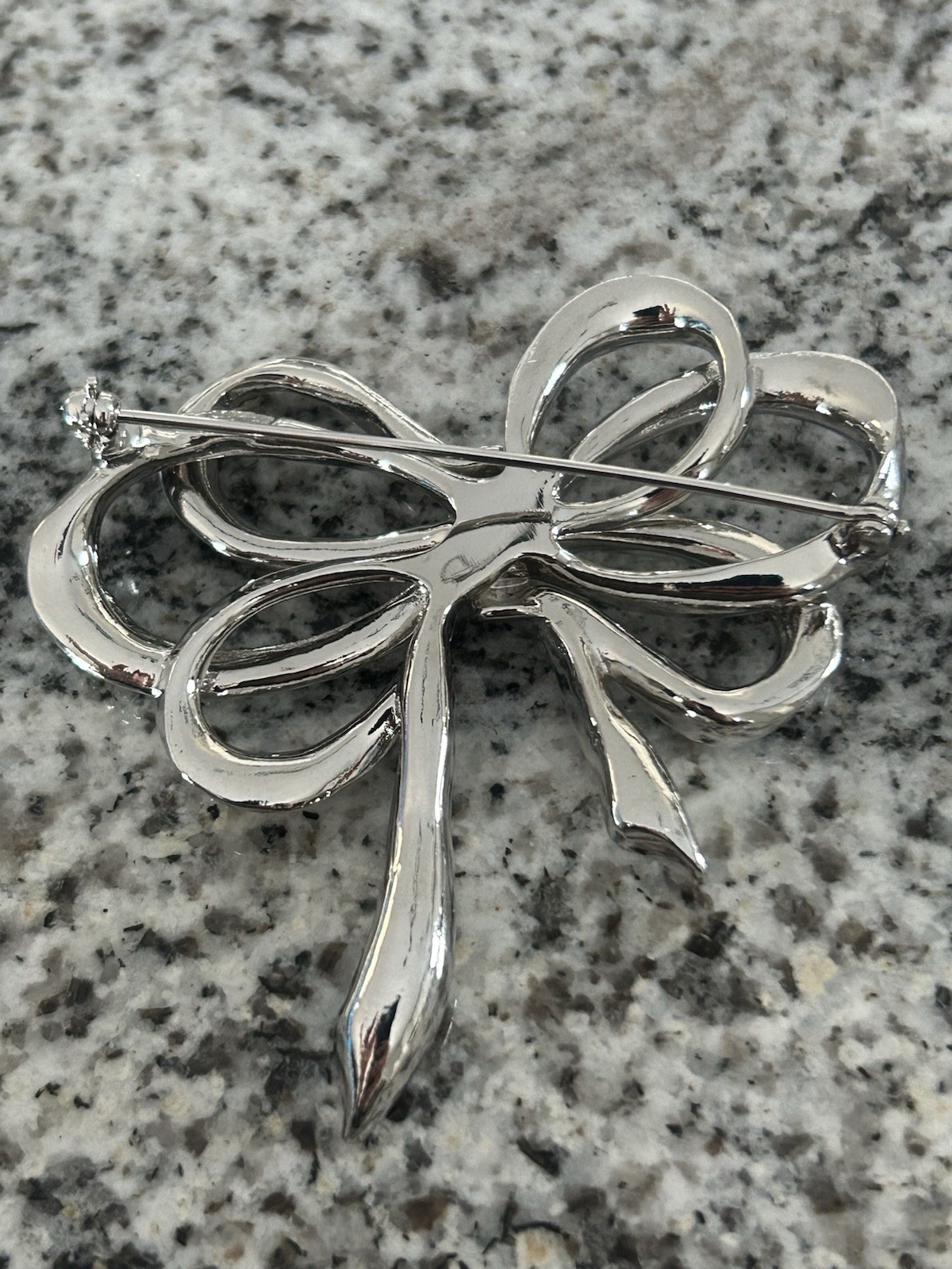 VINTAGE KENNETH J LANE KJL RHINESTONE BOW PIN BRO… - image 5