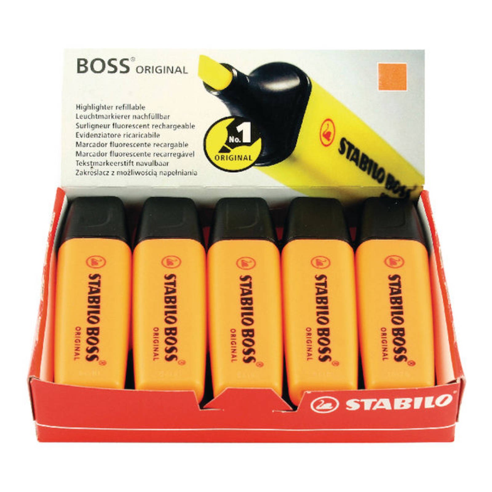 STABILO BOSS ORIGINAL HIGHLIGHTER PENS // 10 PACK // ORANGE // 70/54/10