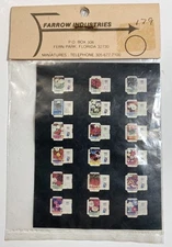 Vintage NOS 1:12 Dollhouse Miniatures Farrow Industries Ferry Morse Seed Packets