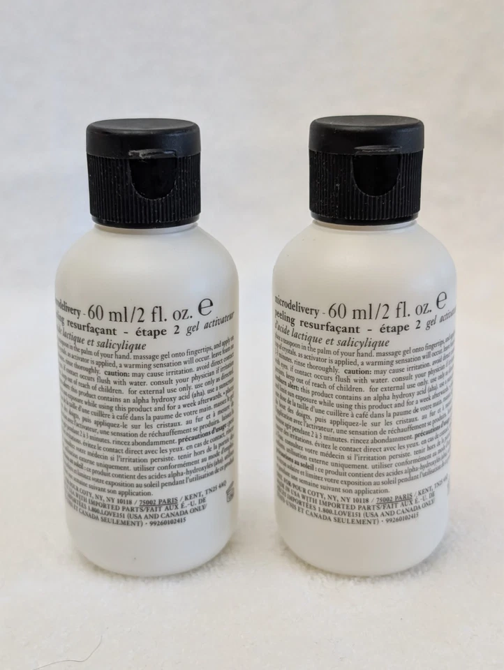 Lote de 2 Philosophy Microdelivery Paso 2 Rejuvenecimiento Peeling 2 Oz cada uno Foto 2 de 2