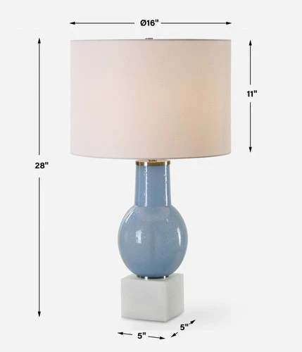 Uttermost 30297-1 Clear Sky 28" Tall Buffet Table Lamp - Blue - Picture 5 of 6