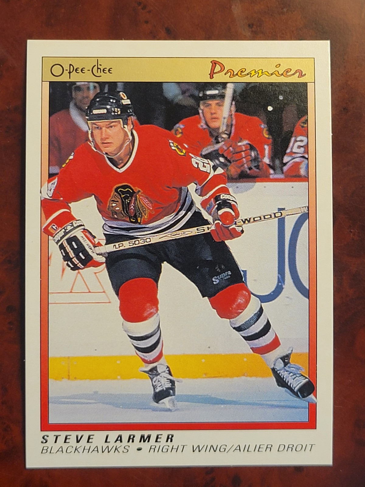 1990-91 OPC O-Pee-Chee Premier #58 Steve Larmer Blackhawks HIGH GRADE MINT