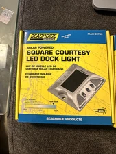 SEACHOICE SQUARE COURTESY LED DOCK LIGHT SOLAR POWERED MODEL 03703 NEW