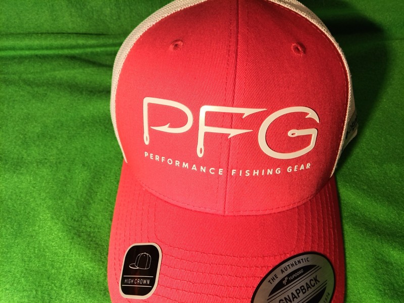 New Columbia PFG red Fish Hat, Performance Fishing Gear 