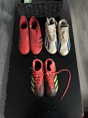 LOT OF 3 ADIDAS SOCCER CLEATS  -GRASS/TURF  GOOD CONDITION ! FREE SHIPPING