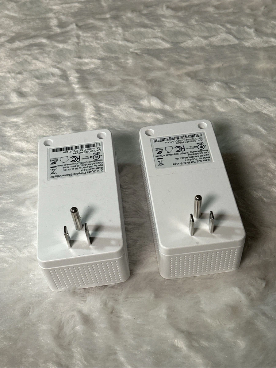 Adaptador de línea eléctrica puente PoE Zinwell G.hn PLS-8171 y par PLS-8141
