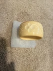 1930s Bakelite Wide Carved Floral Bangle – Yellow Vintage Jewelry