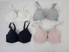 M&S 4pcs Bundle Bras Size 32C White Front Fastening Pink Grey Blue Underwire New
