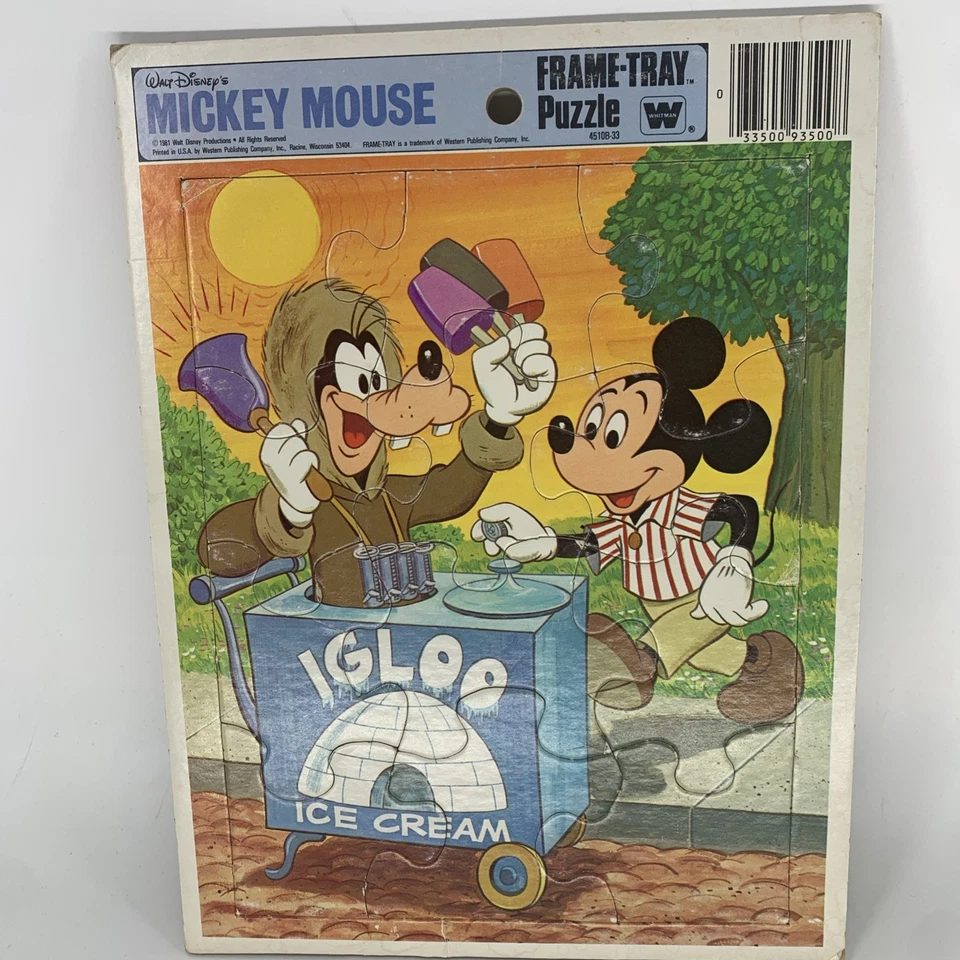 6 Vintage Golden / Whitman Frame Tray Puzzle Pooh Mickey Spring Lambs Cows - Image 2 of 4