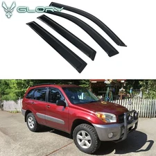 Fits 01-05 Toyota RAV4 Acrylic Window Visors Rain Sun Guard Deflector Tape On