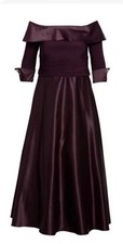 ELIZA J Off The Shoulder Plum Fit & Flare Mother Of The Bride Gown Dress Size 16