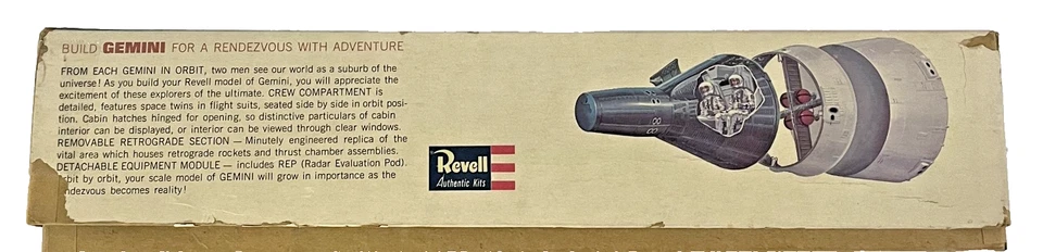 VINTAGE 1965 REVELL GEMINI SPACE CAPSULE 1:24 PLASTIC MODEL KIT - Image 4 of 4