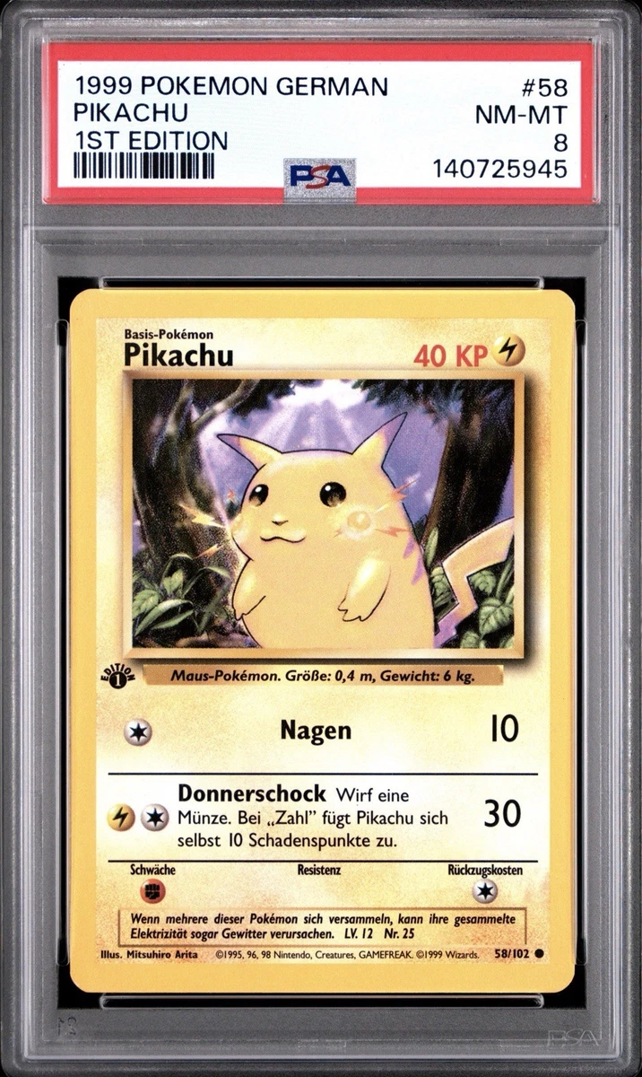 Pokémon TCG Base Set Pikachu Grade 8 Individual Collectible Card