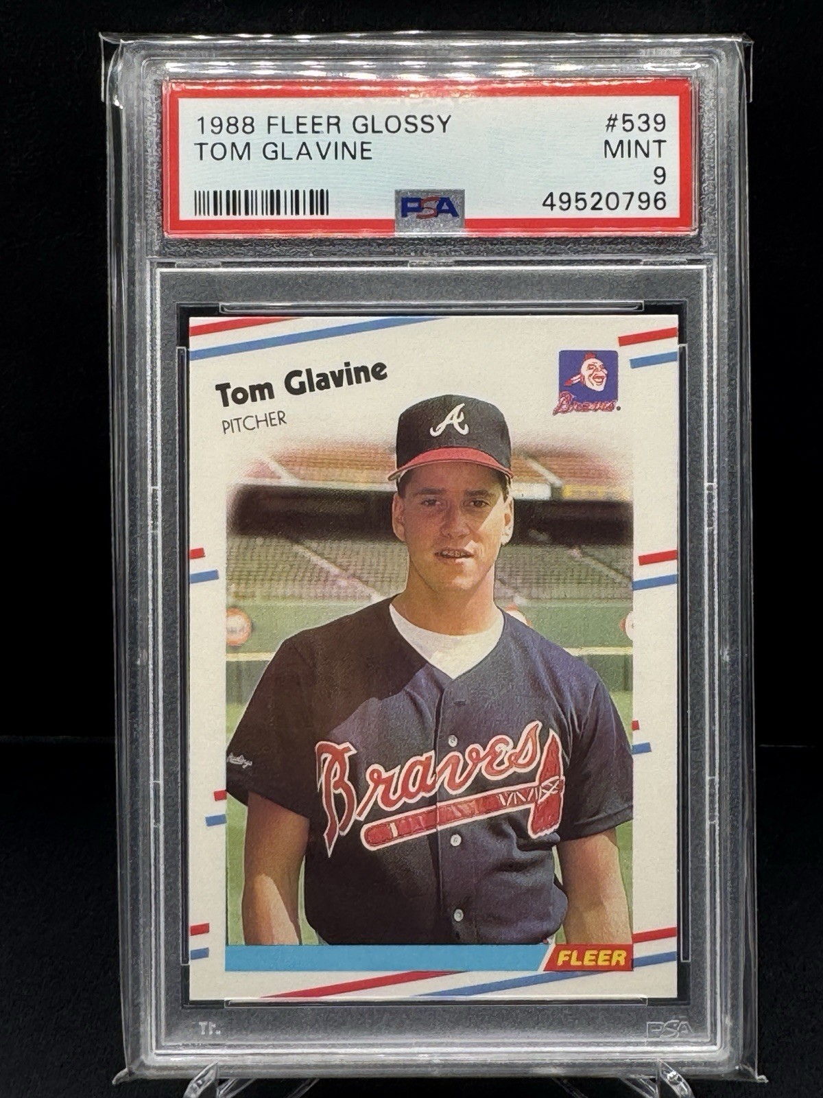 1988 Fleer Glossy Tom Glavine #539 PSA 9