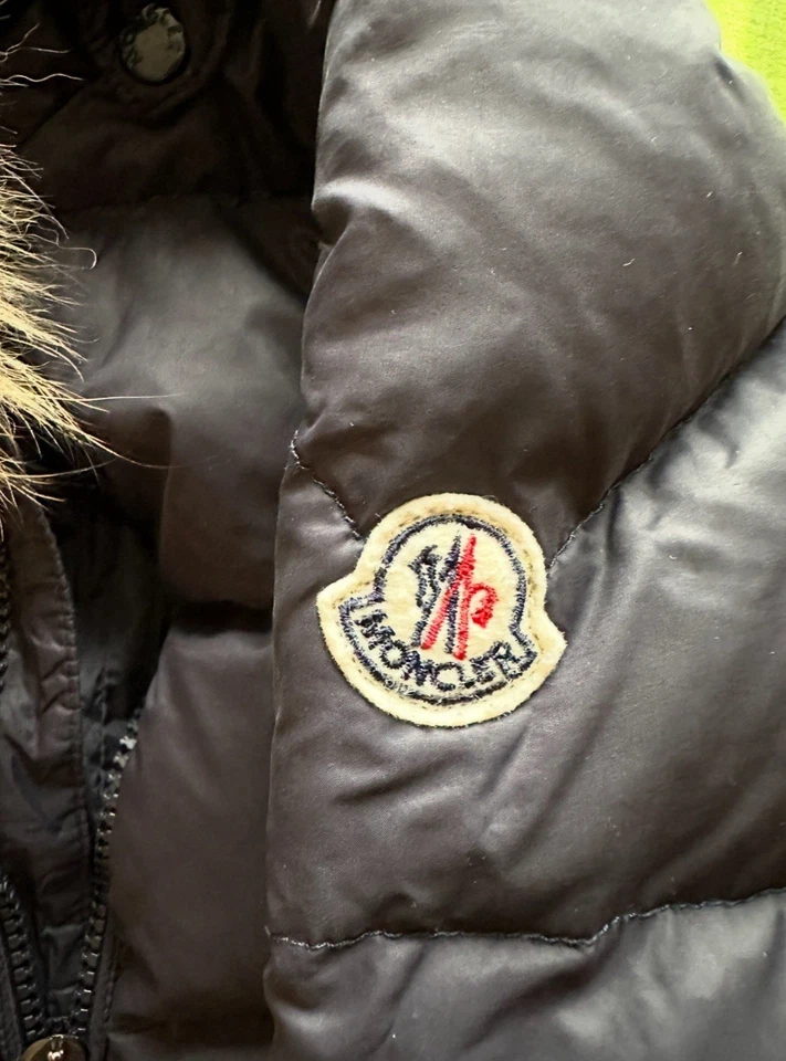 Moncler down overalls size 12-18 M kids dark blue - Image 4 of 4