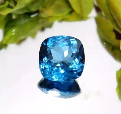 12.8 Ct Cushion Cut Certified Natural Santa Maria Blue Aquamarine Loose Gemstone