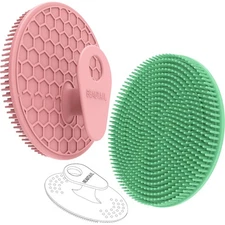 Silicone Body and Face Scrubber Set 3 Pack, Shower Bath Scrubber, Gentle Exfo...