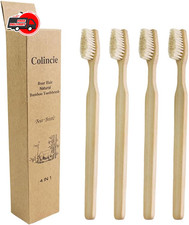 Bamboo Toothbrushes Boar Bristle Toothbrush Biodegradable Natural Bamboo Wood...