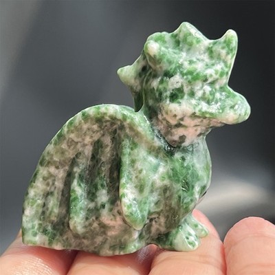 2'' Natural Qinghai Jade skull quartz crystal Flying dragon skull healing 1pc