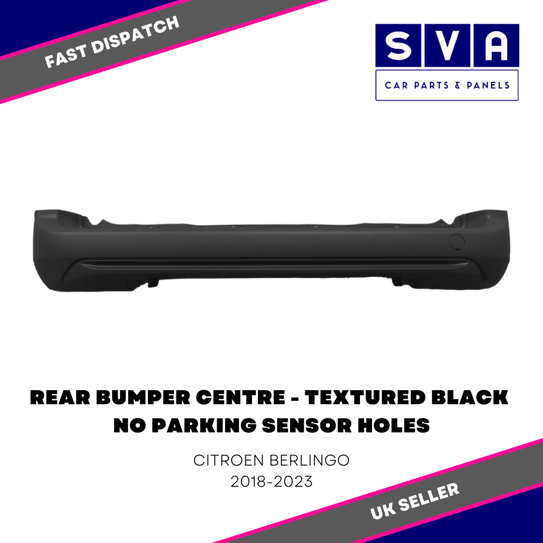Rear Bumper Centre Black - Citroen Berlingo 2018> Insurance Approved - 39165980