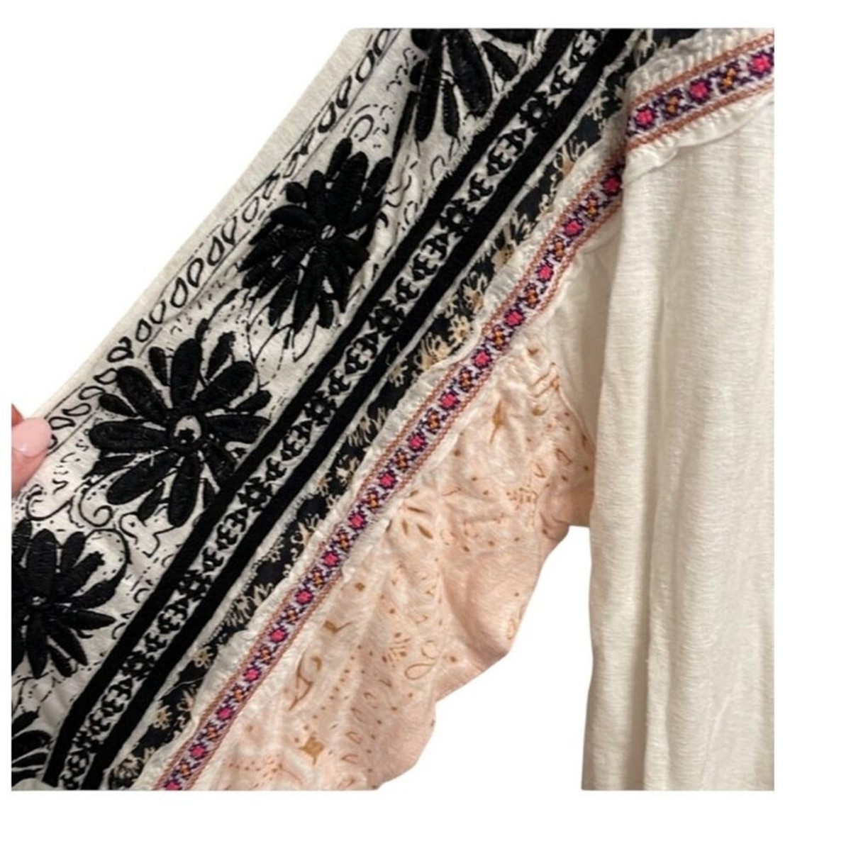 Free People Tripoli Embroidered Tunic Top Women's Size M View 6