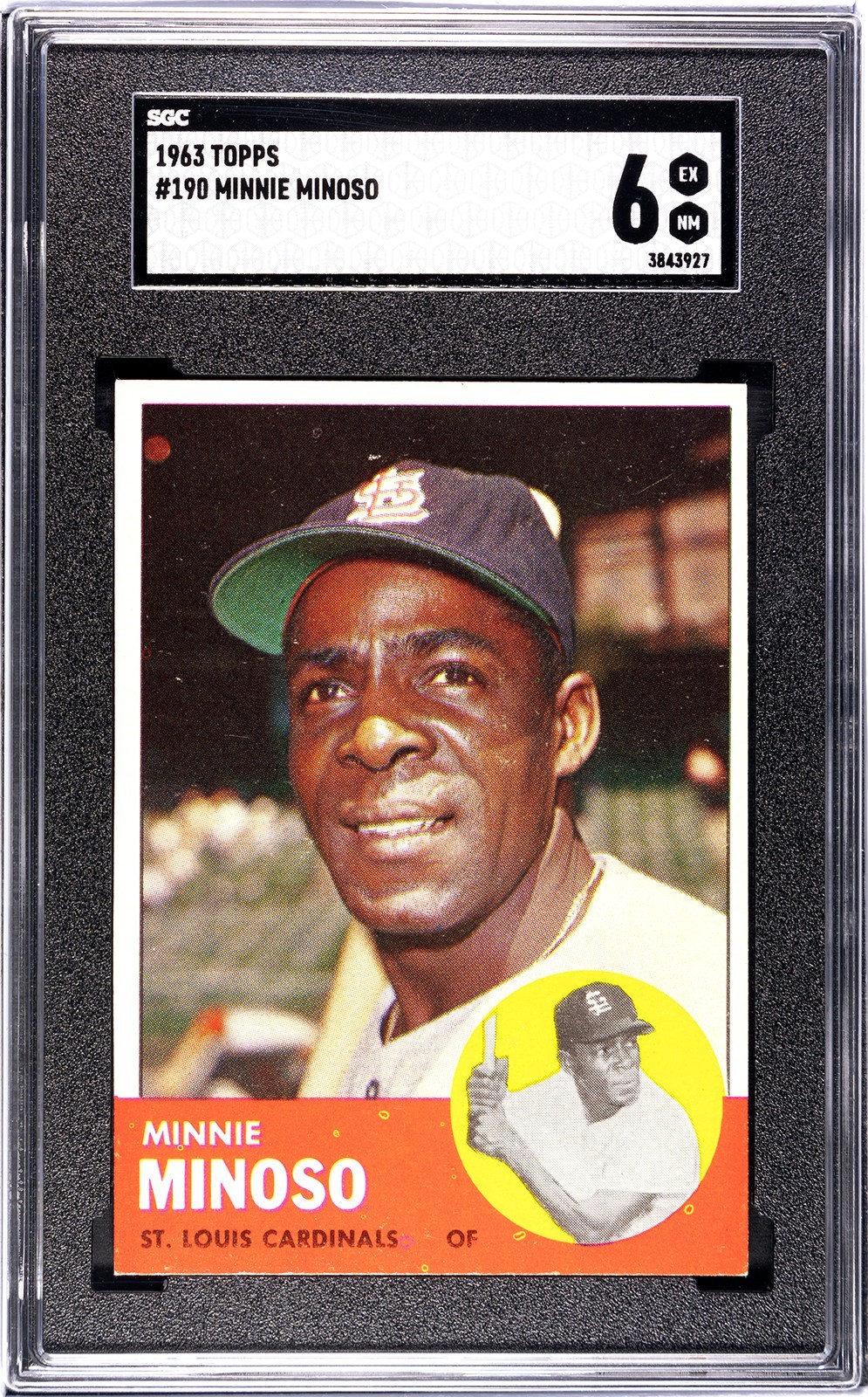 1963 Topps #190 Minnie Minoso SGC 6 EX-NM Outfield St. Louis Cardinals HOF