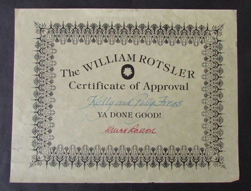 KELLY & POLLY FREAS ZULASSUNGSZERTIFIKAT WILLIAM ROSTLER s - Bild 2 von 2