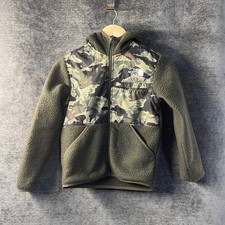 The North Face Kids Fleece Jacket Camo Hooded Zip Up Size M Teen Boys