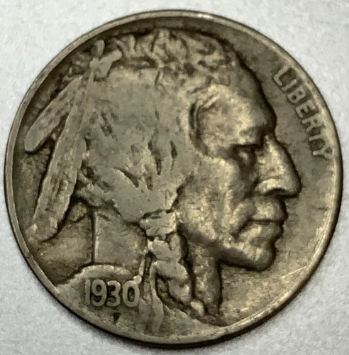 1930-S Buffalo Nickel 5C 5 Cents San Francisco Mint F/VF Fine - Very Fine ST260